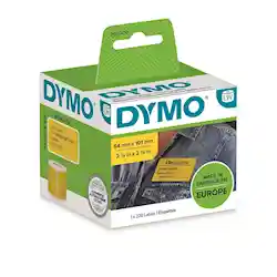 Dymo 2133400 (101x54mm, 1 rolí) papírové štítky 101mm x 54mm, žluté, 220 ks