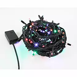 LED osvětlení, řetěz, 10m, 220-240 V (50-60Hz), 6W, multicolor, zelený kabel, 30000h, 100xLED